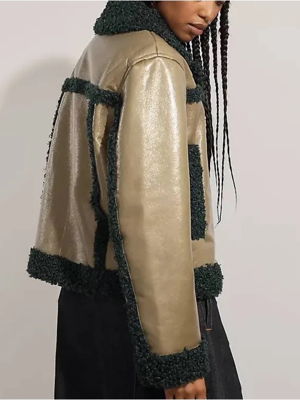 Scotch & Soda Faux Shearling Vinyl Aviator Jacket